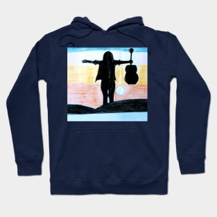 A girl holding Guitar Hoodie